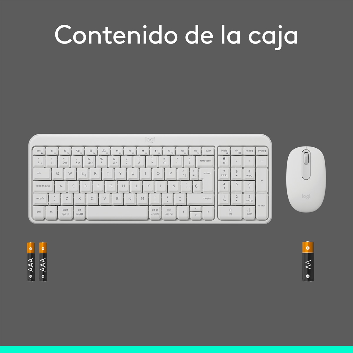 Combo de teclado y ratón inalámbricos Logitech MK 250 blanco Blanco-9