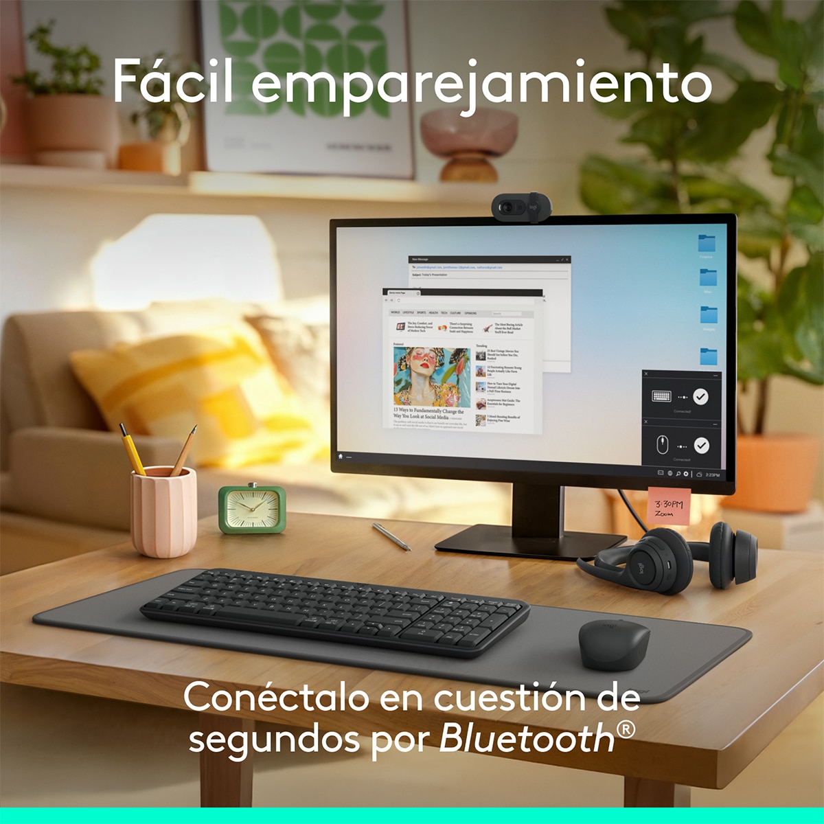 Combo de teclado y ratón inalámbricos Logitech MK 250 negro Grafito-2