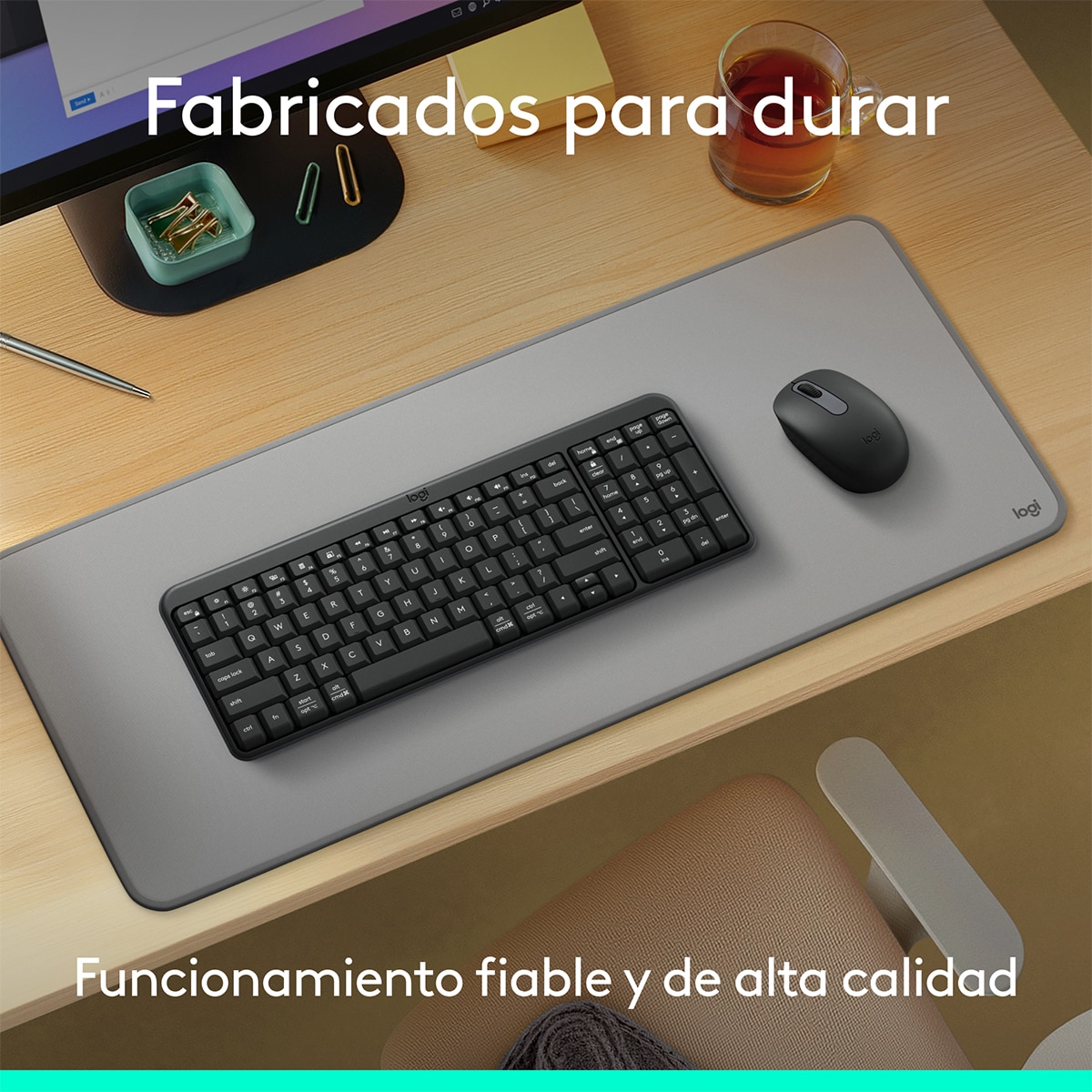 Combo de teclado y ratón inalámbricos Logitech MK 250 negro Grafito-3