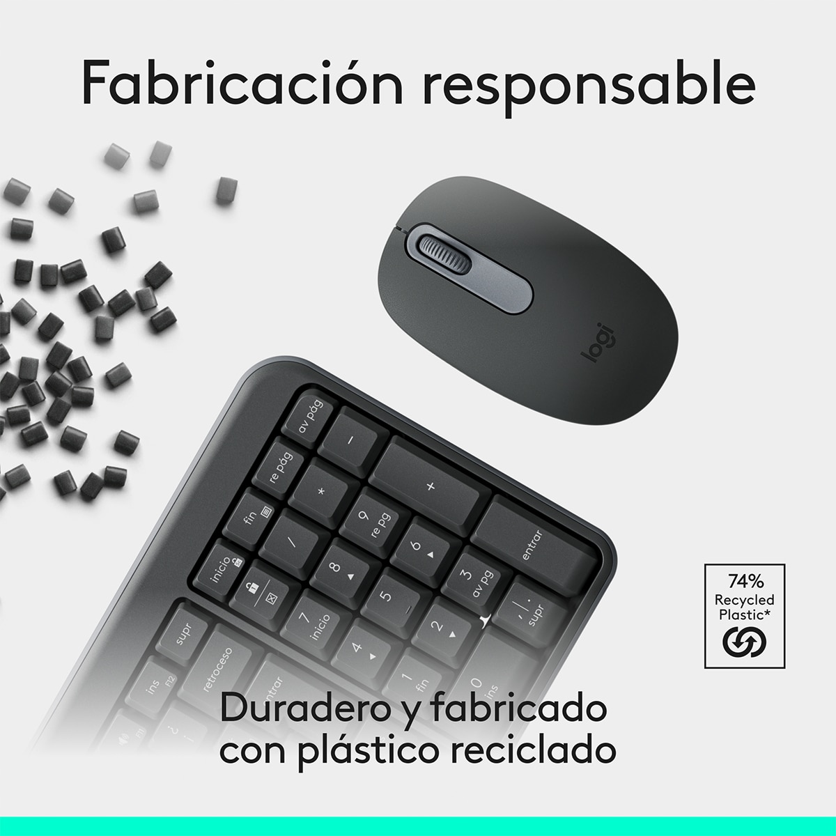 Combo de teclado y ratón inalámbricos Logitech MK 250 negro Grafito-6