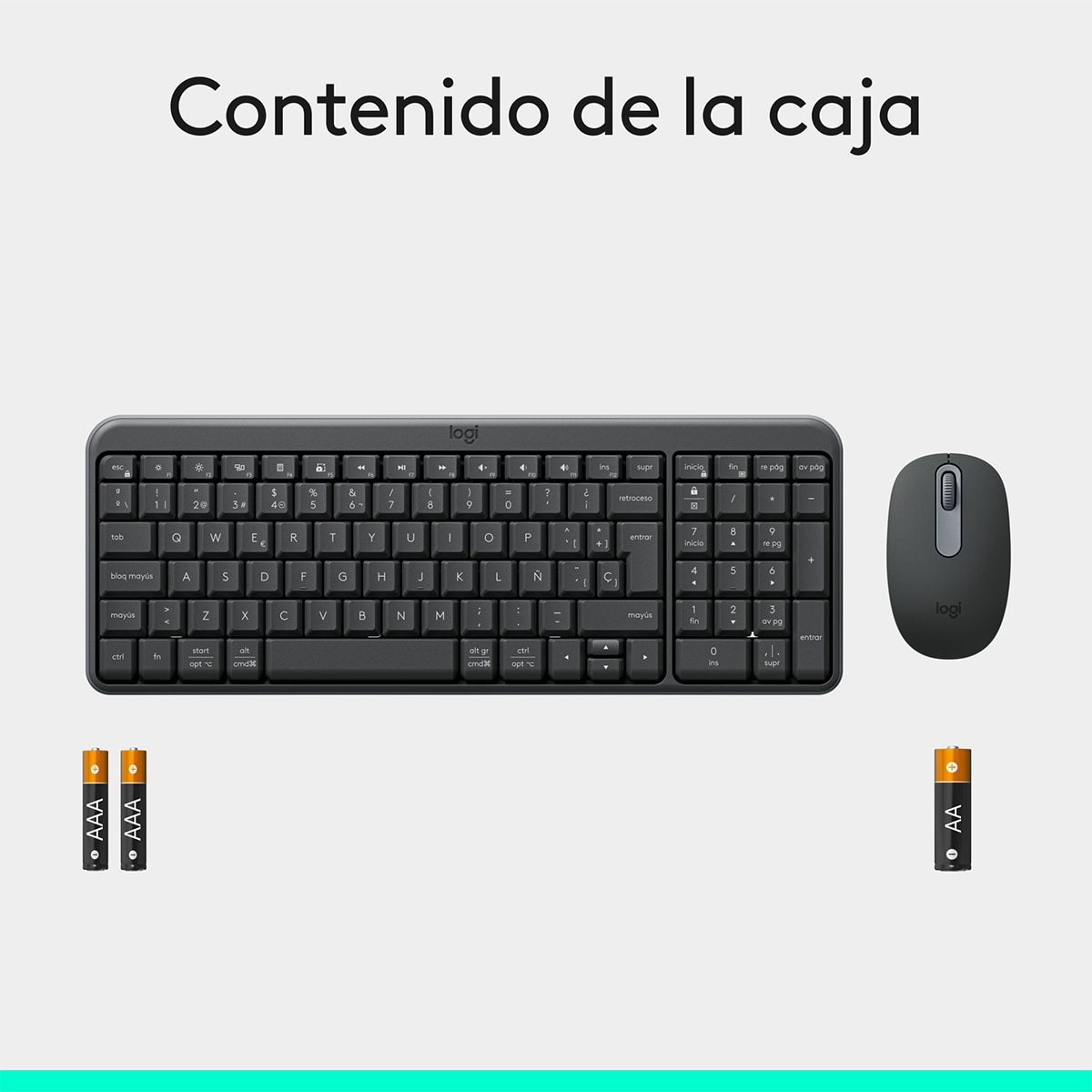 Combo de teclado y ratón inalámbricos Logitech MK 250 negro Grafito-9