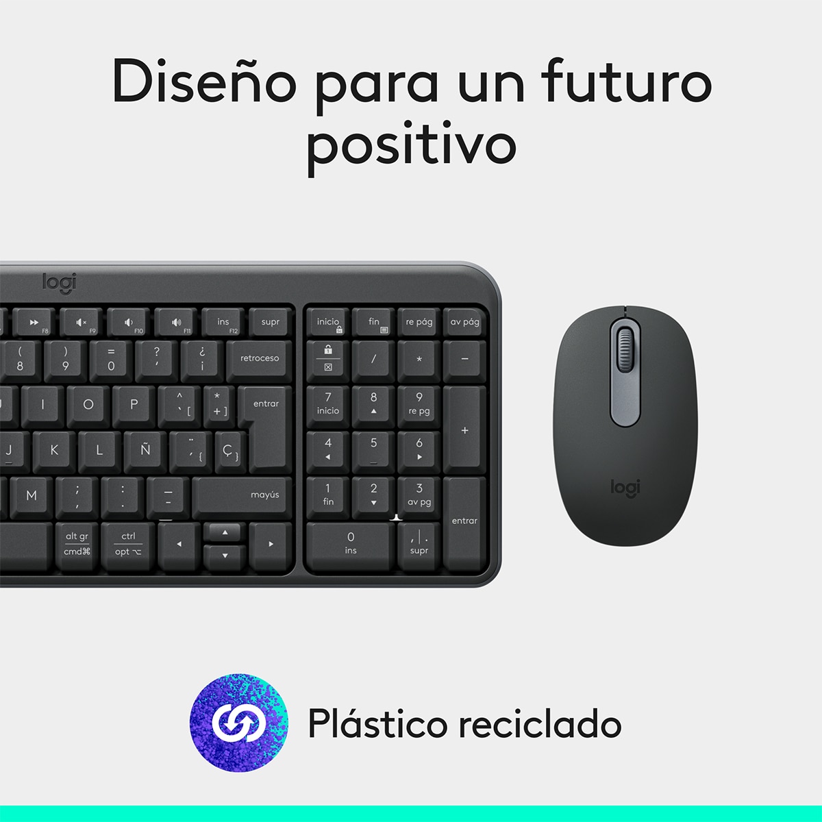 Combo de teclado y ratón inalámbricos Logitech MK 250 negro Grafito-10