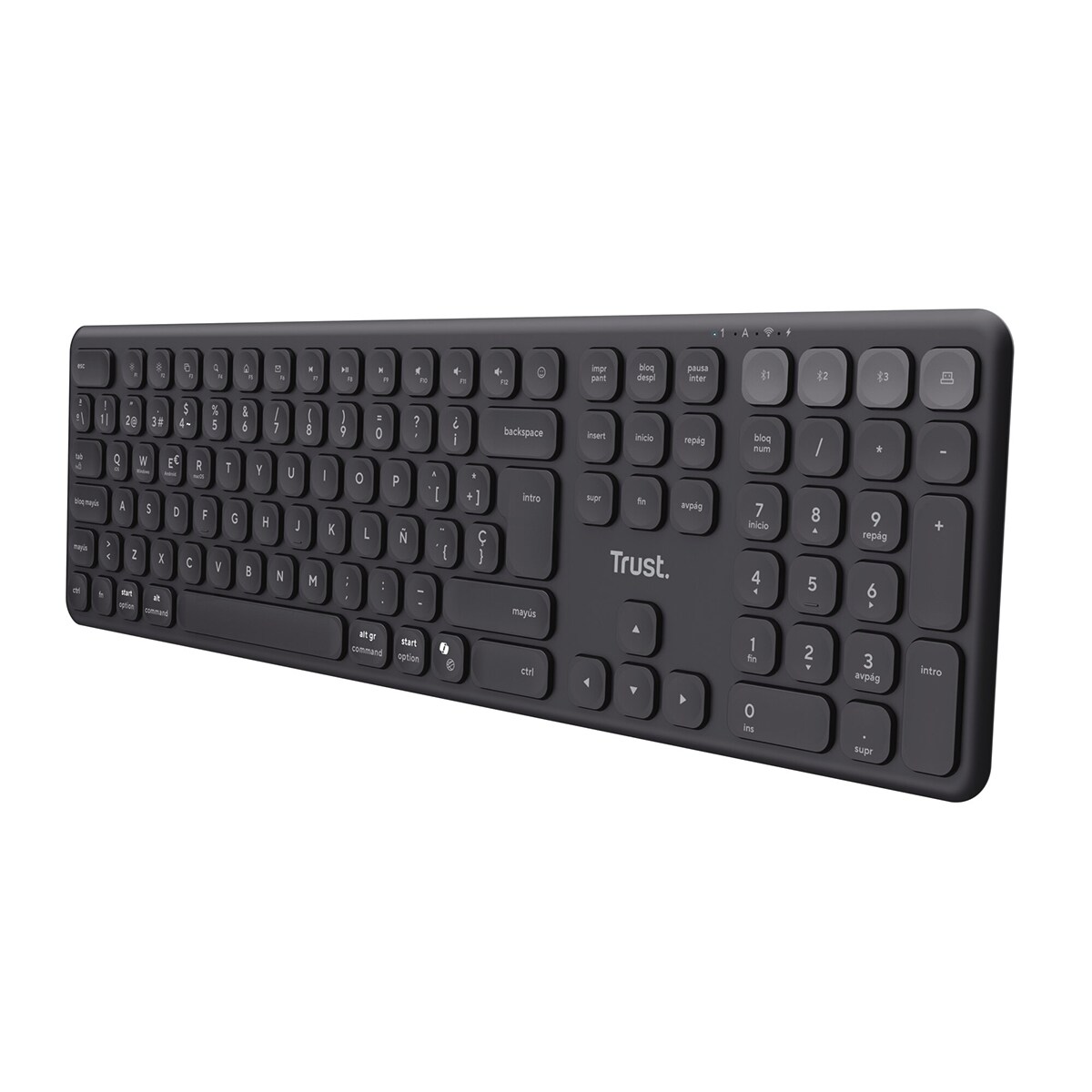 Teclado inalámbrico multidispositivo Trust Vaiya Negro-2