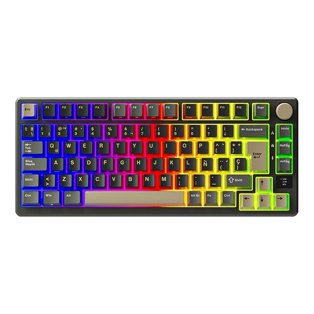 Imagen 0 de Teclado Gaming Royal Kludge RKM75 ISO-ES Hot-Swappable Switch Brown Wireless Phantom