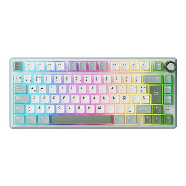 Imagen 0 de Teclado para Mac y Windows Royal Kludge RKR75 ISO-ES Hot-Swappable Switch Brown Skycyan