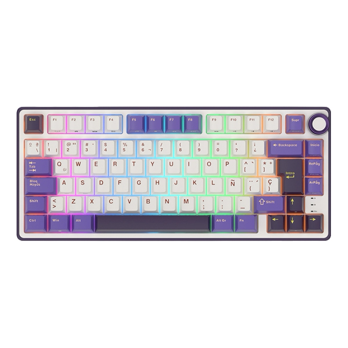 Imagen 0 de Teclado para Mac y Windows Royal Kludge RKR75 ISO-ES Hot-Swappable Switch Brown Blackberry