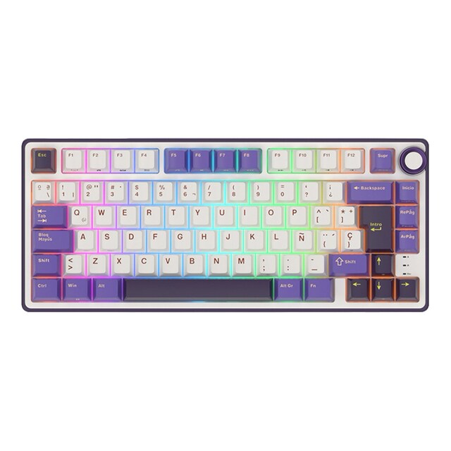 Imagen 0 de Teclado para Mac y Windows Royal Kludge RKR75 ISO-ES Hot-Swappable Switch Brown Blackberry