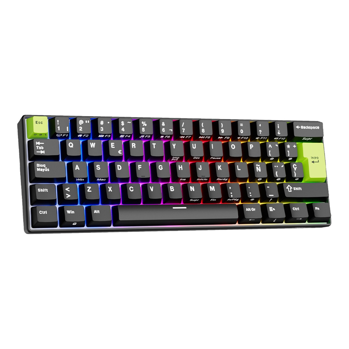 Teclado Royal Kludge RKC61 Hall Effect Magnetic Mint Switch Negro Negro-2