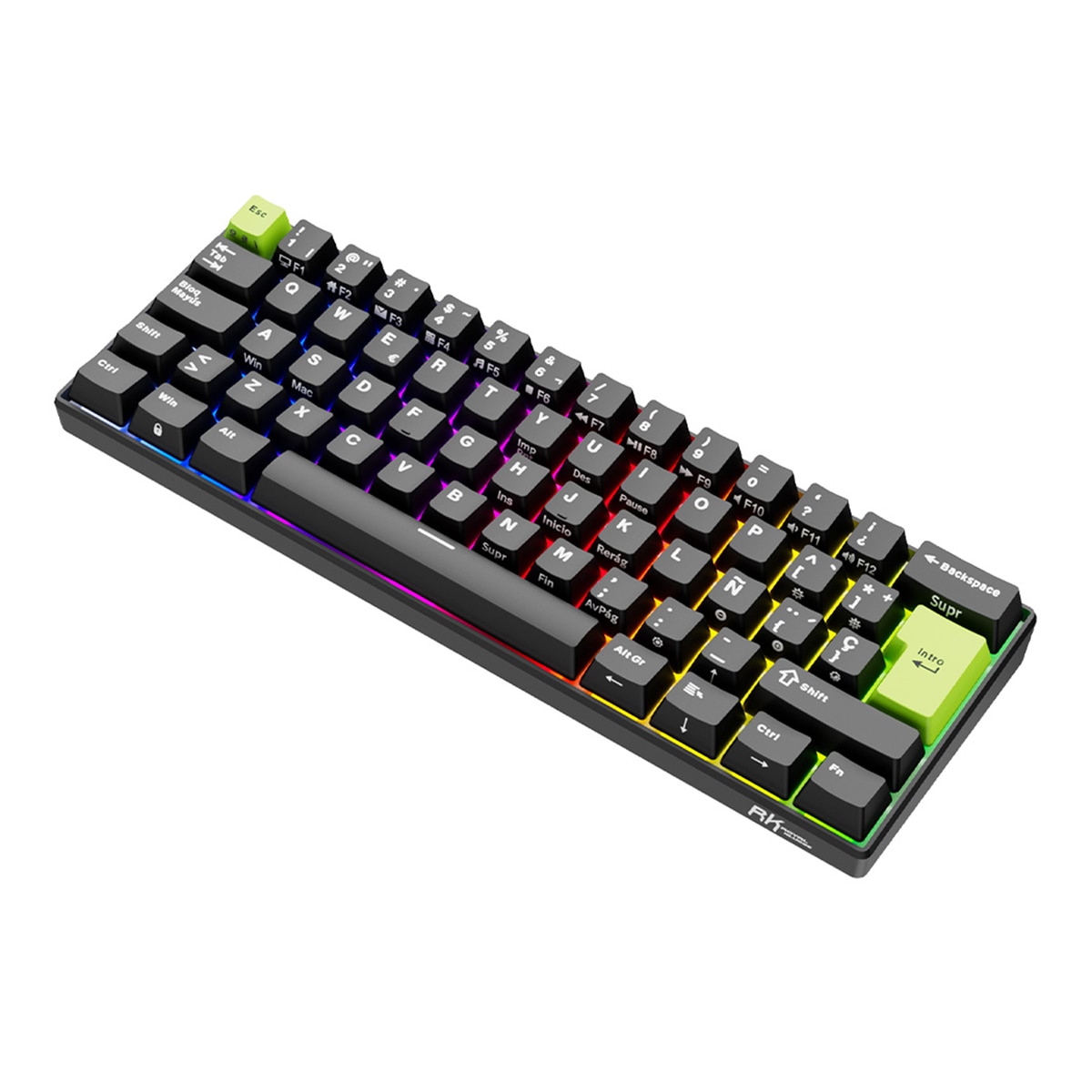 Teclado Royal Kludge RKC61 Hall Effect Magnetic Mint Switch Negro Negro-3