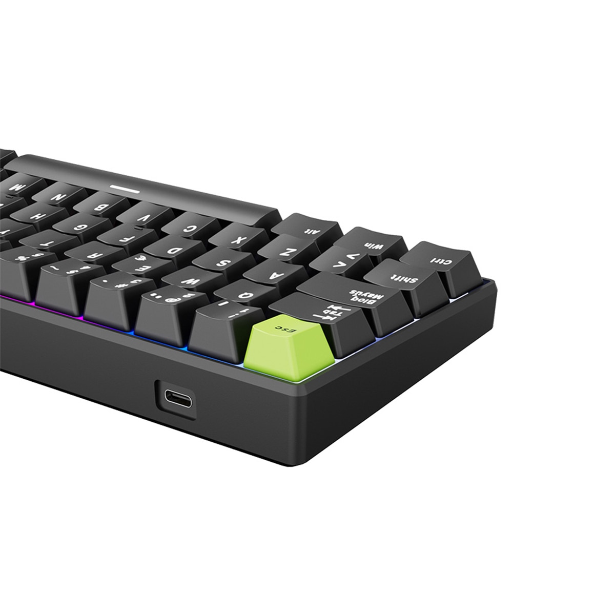 Teclado Royal Kludge RKC61 Hall Effect Magnetic Mint Switch Negro Negro-4