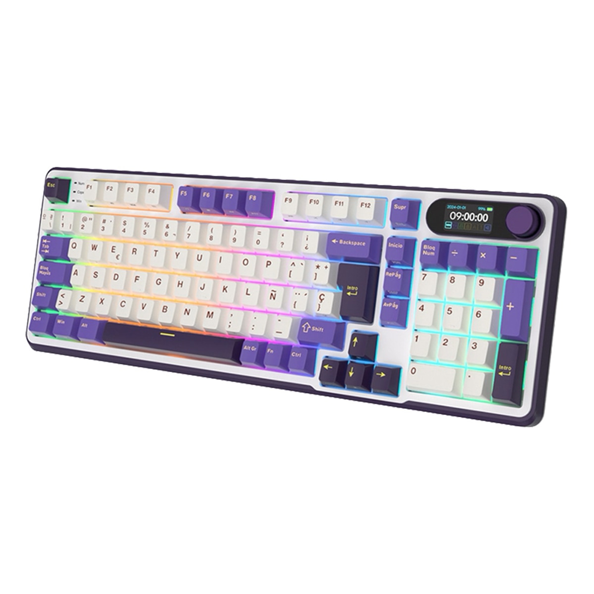 Teclado para Mac y Windows Royal Kludge RKS98 ISO-ES RGB Hot-Swappable Switch Chartreuse Wireless Blackberry Blackberry-2