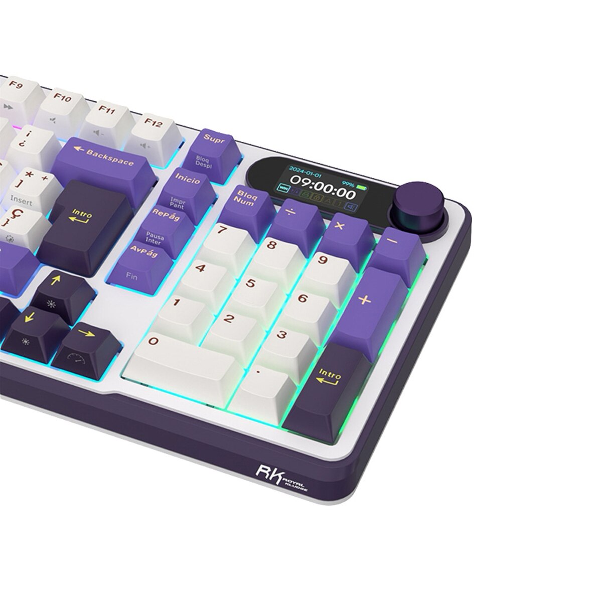 Teclado para Mac y Windows Royal Kludge RKS98 ISO-ES RGB Hot-Swappable Switch Chartreuse Wireless Blackberry Blackberry-4