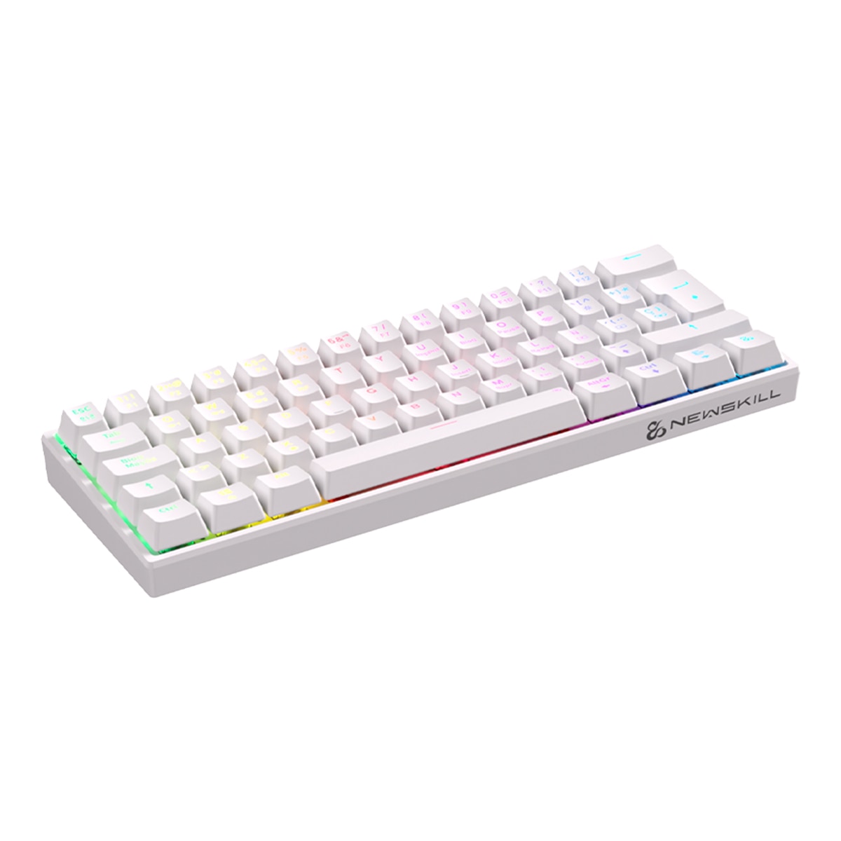 Teclado Gaming Newskill Pyros V2 inalámbrico mecánico 60% ultra-compacto - Blanco Blanco-2