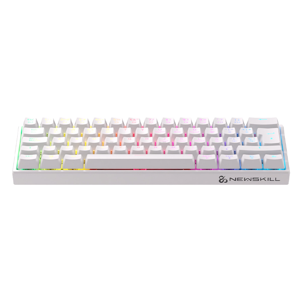 Teclado Gaming Newskill Pyros V2 inalámbrico mecánico 60% ultra-compacto - Blanco Blanco-3