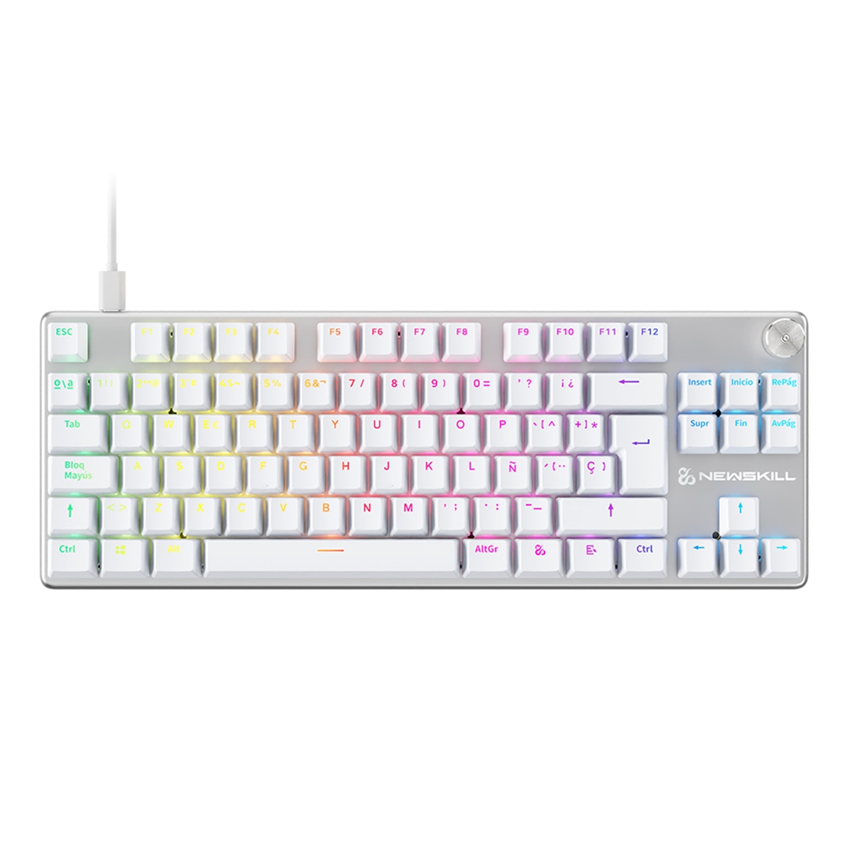 Imagen 0 de Teclado Gaming Newskill Serike V2 TKL mecánico hotswap con chasis de aluminio Blanco