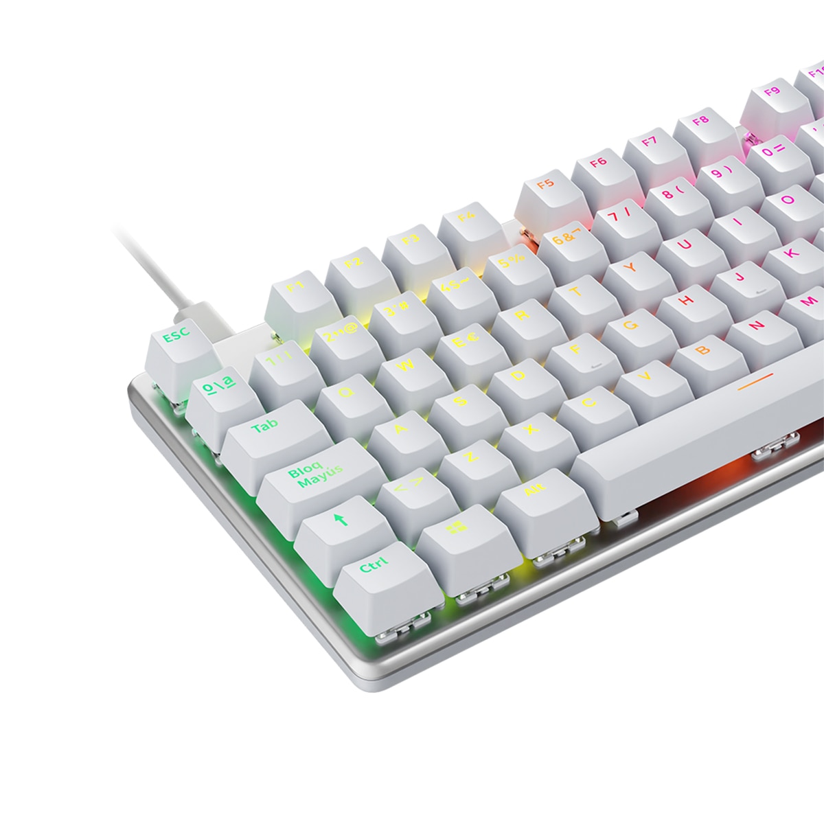 Teclado Gaming Newskill Serike V2 TKL mecánico hotswap con chasis de aluminio - Blanco Blanco-3