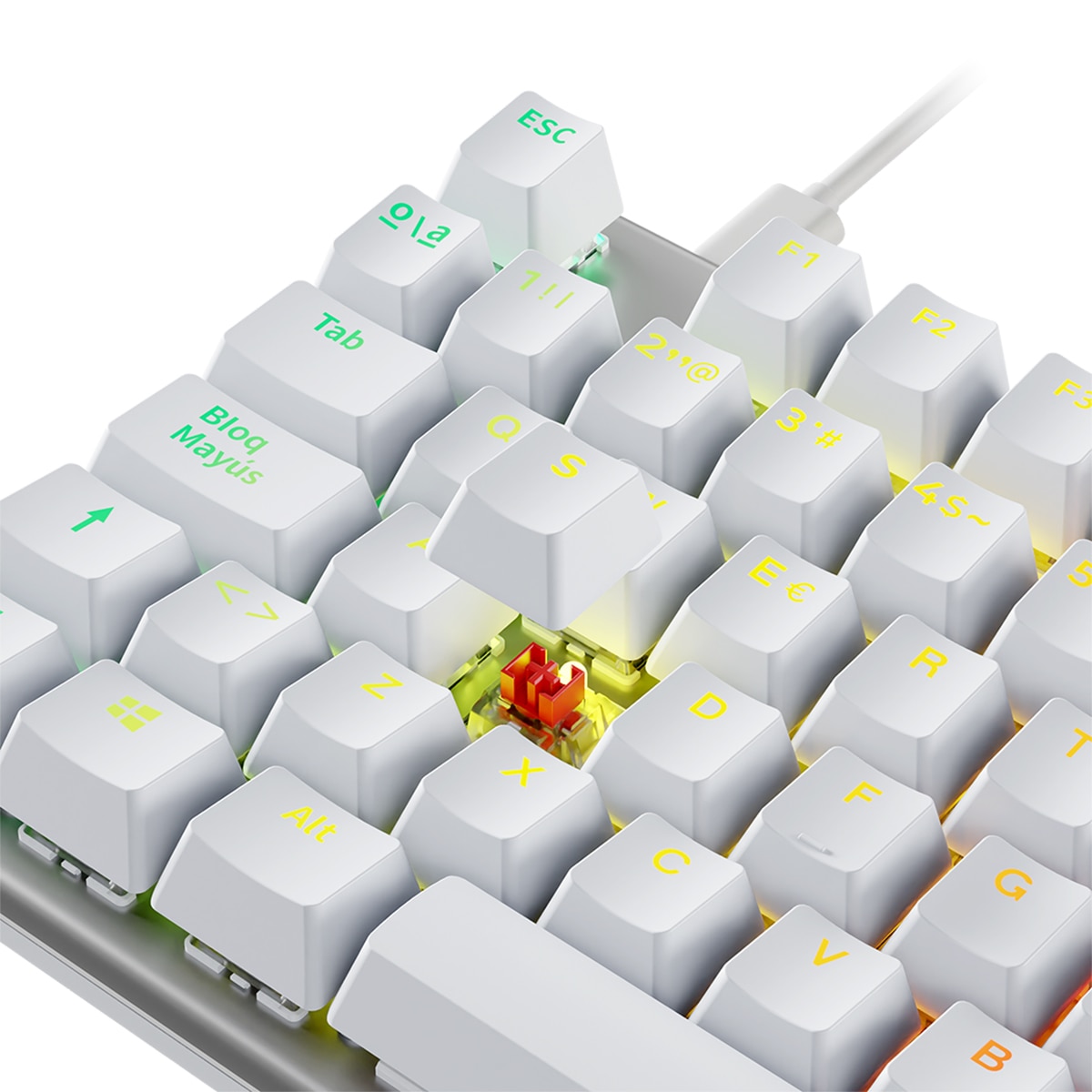 Teclado Gaming Newskill Serike V2 TKL mecánico hotswap con chasis de aluminio - Blanco Blanco-8