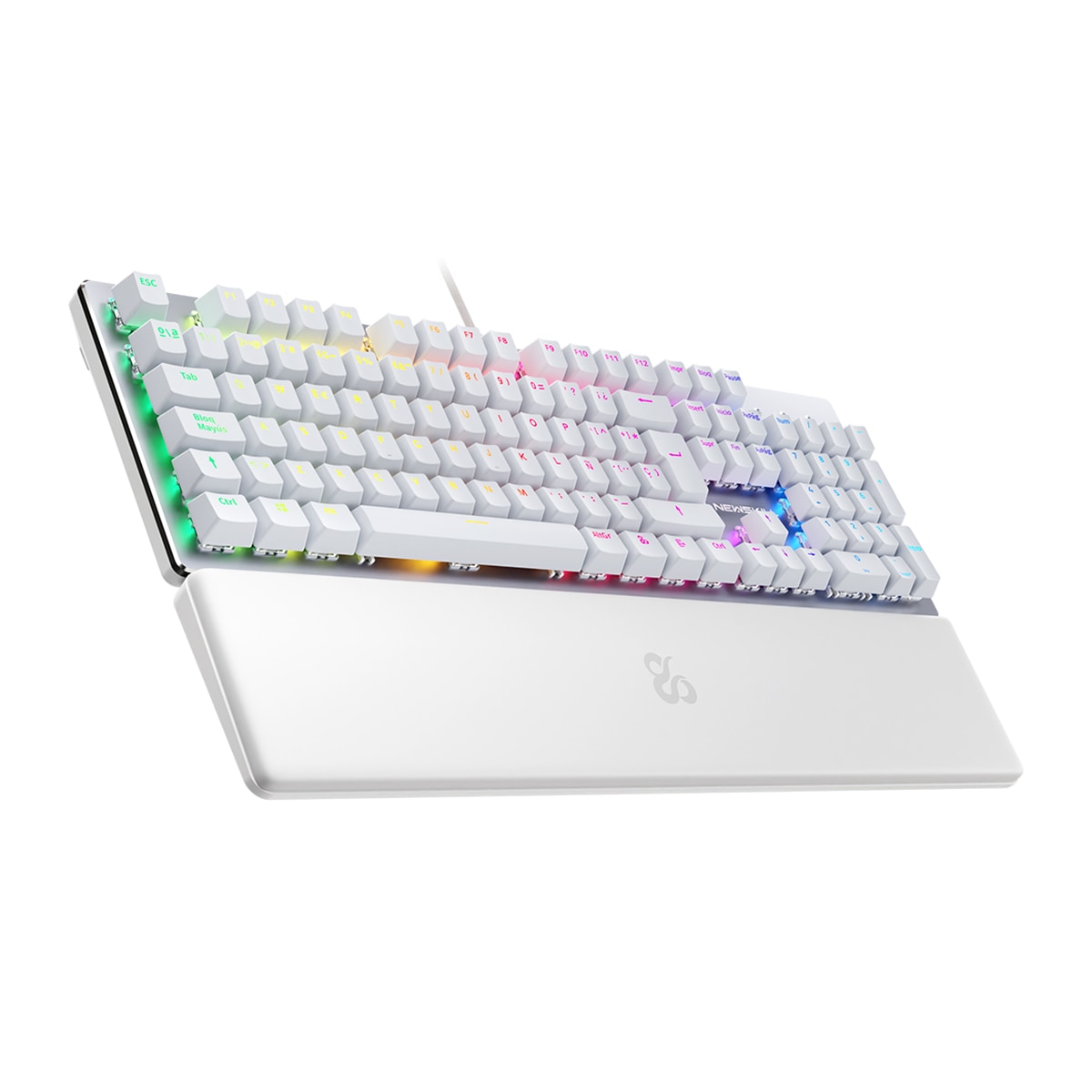 Teclado Gaming Newskill Serike V2 mecánico hotswap con chasis de aluminio y reposabrazos - Blanco Blanco-2
