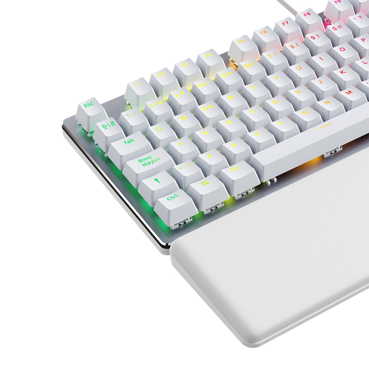 Teclado Gaming Newskill Serike V2 mecánico hotswap con chasis de aluminio y reposabrazos - Blanco Blanco-3