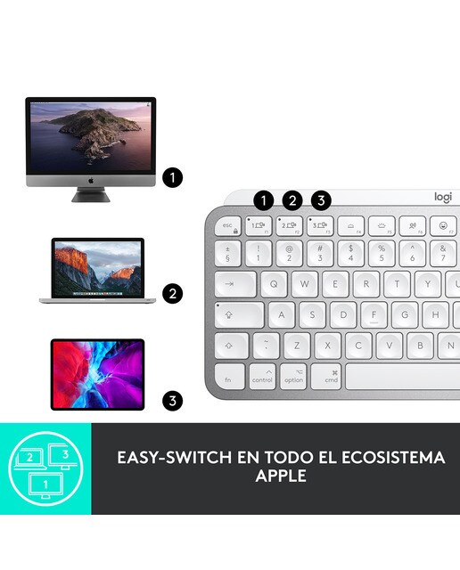 Teclado inalámbrico Logitech MX Keys Mini para Mac Gris pálido - Gris claro Gris claro-5