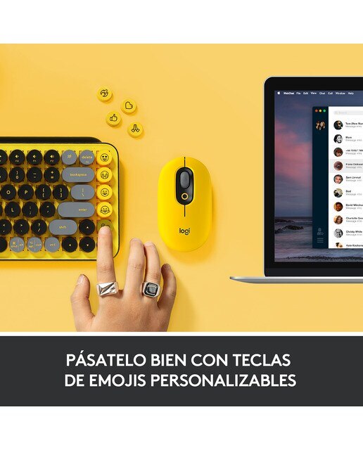 Imagen 3 de Teclado inalámbrico Logitech POP KEYS Blast - Amarillo Amarillo