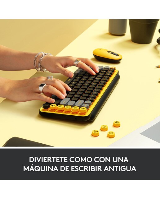 Imagen 4 de Teclado inalámbrico Logitech POP KEYS Blast - Amarillo Amarillo