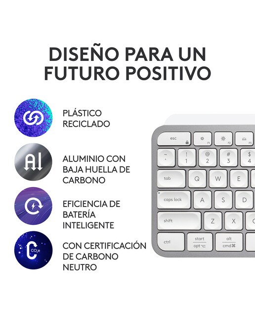 Teclado inalámbrico Logitech MX Keys S Gris pálido - Gris claro Gris claro-4