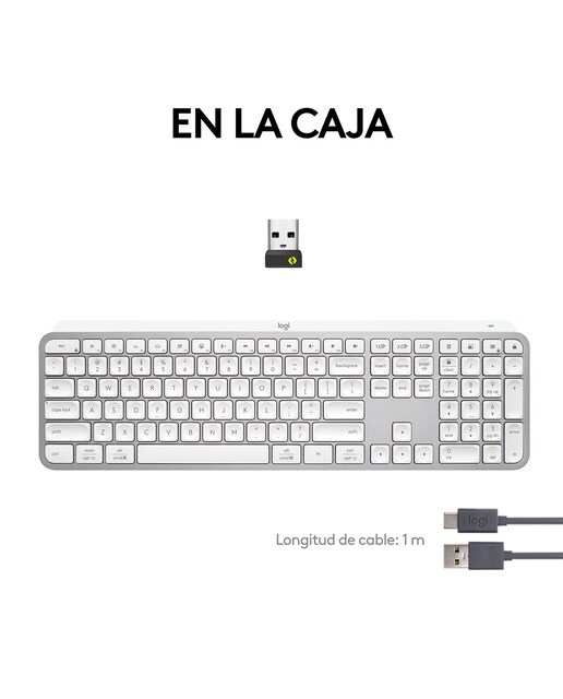 Teclado inalámbrico Logitech MX Keys S Gris pálido Gris claro · El