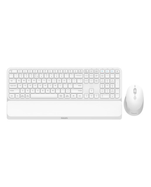 Philips - Combo ratón y teclado inalámbricos Philips SPT6607W Blanco.