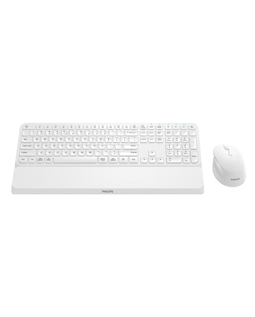 Combo ratón y teclado inalámbricos Philips SPT6607W Blanco Blanco-3
