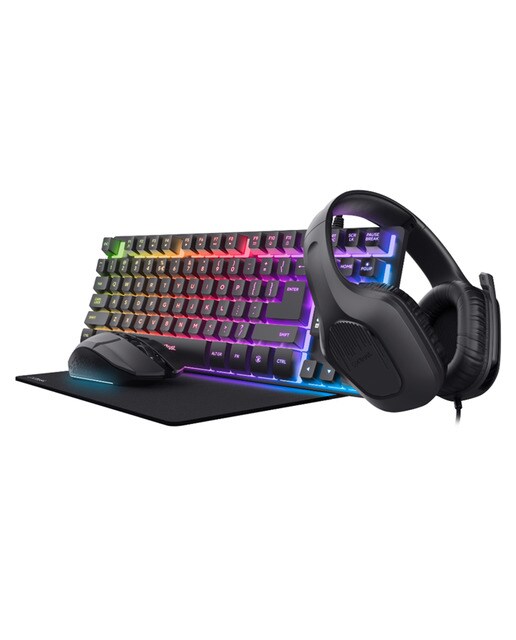 Trust - Pack Gaming Trust GXT780 teclado, ratón, auriculares y alfombrilla.