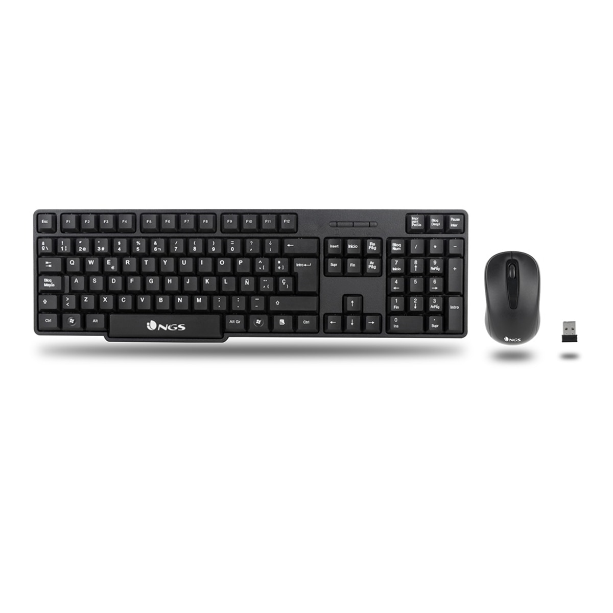 Combo de ratón y teclado inalámbricos NGS Euphoria - Negro Negro-2