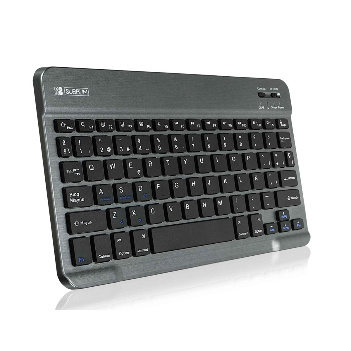 Funda con teclado gris Subblim PRO Bluetooth para tablets de 10,1" Gris-3