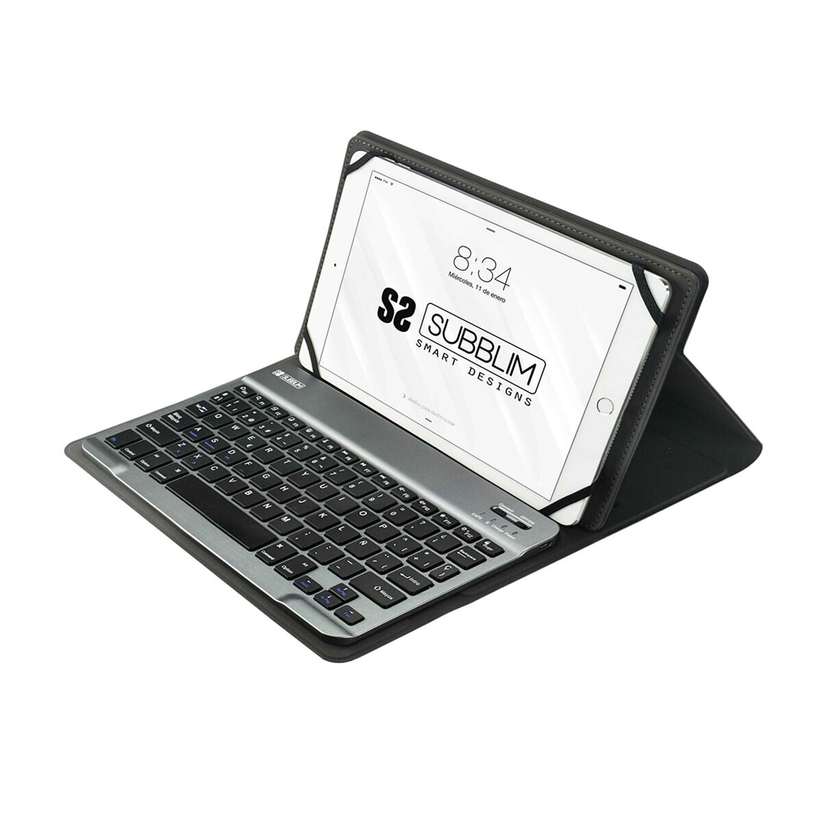 Funda con teclado gris Subblim PRO Bluetooth para tablets de 10,1" Gris-4