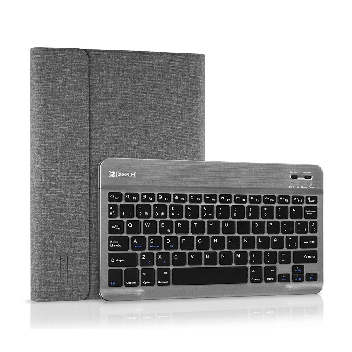 Funda con teclado gris Subblim PRO Bluetooth para tablets de 10,1" Gris-5