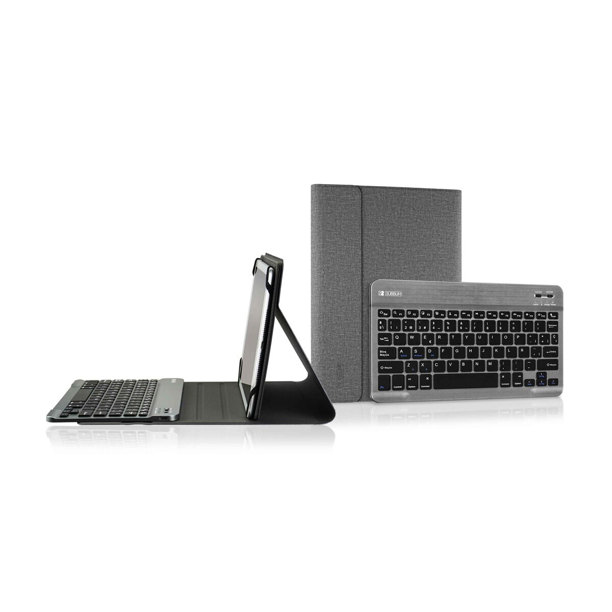 Funda con teclado gris Subblim PRO Bluetooth para tablets de 10,1" Gris-6