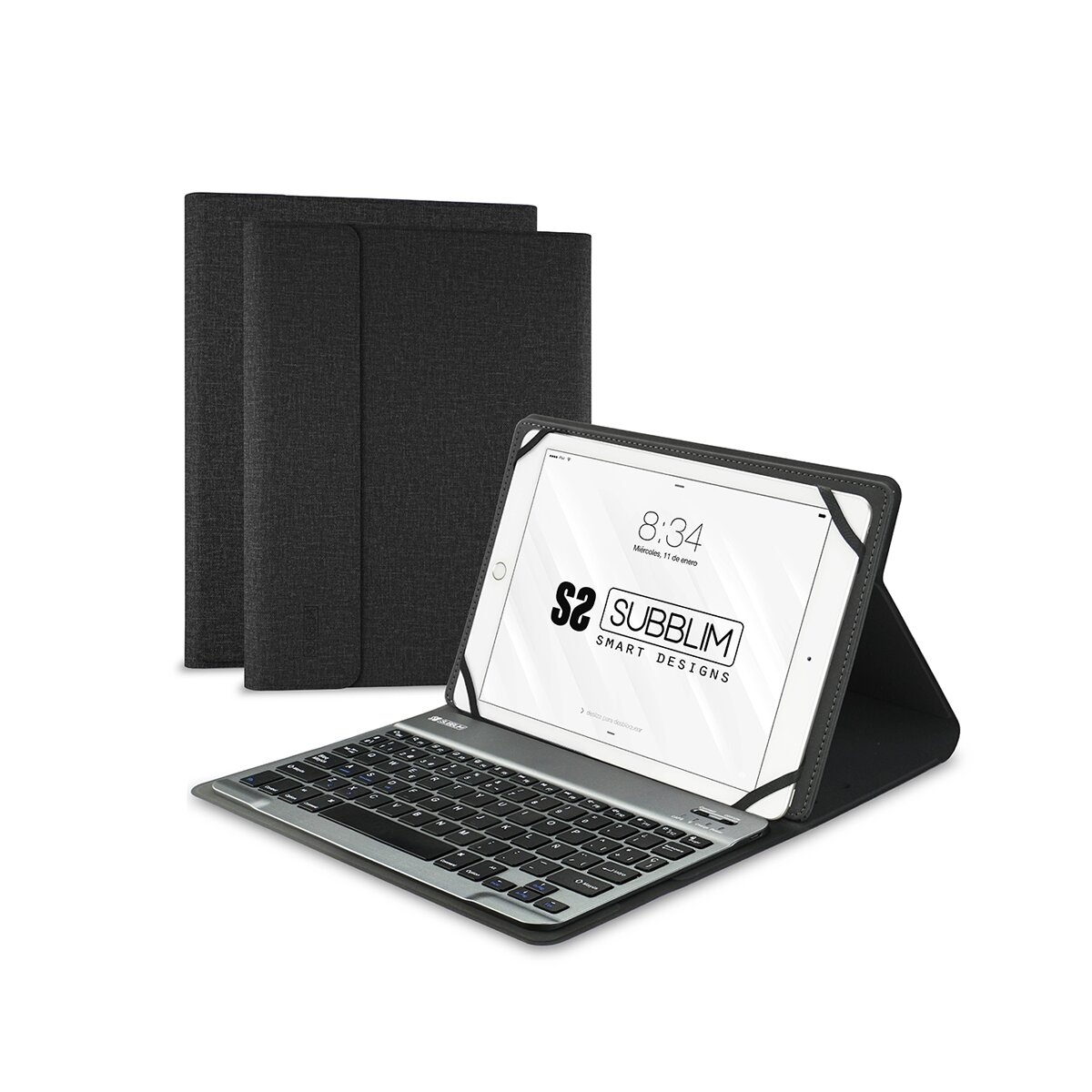 Funda con teclado negra Subblim PRO Bluetooth para tablets de 10,1" Negro-1