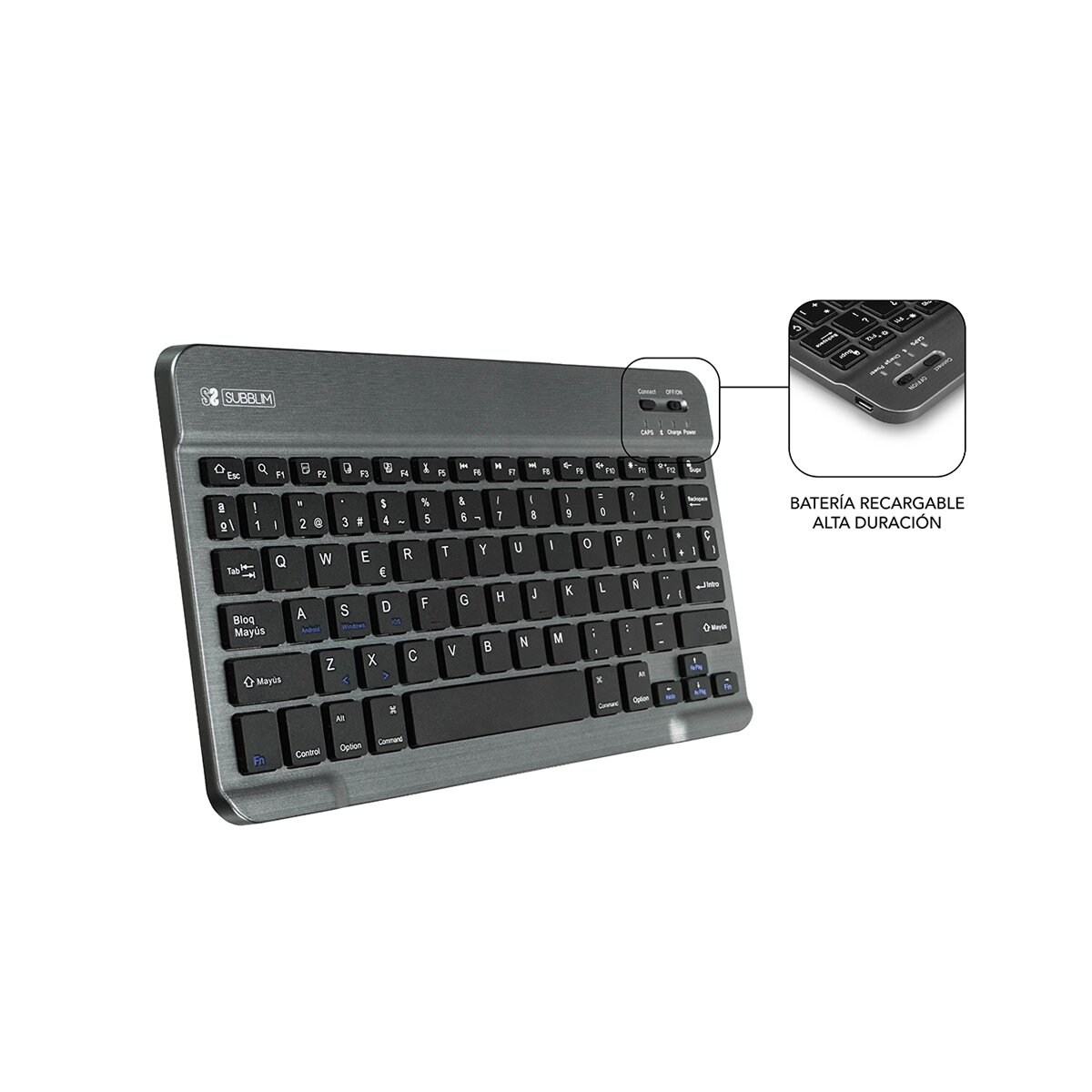 Funda con teclado negra Subblim PRO Bluetooth para tablets de 10,1" Negro-6