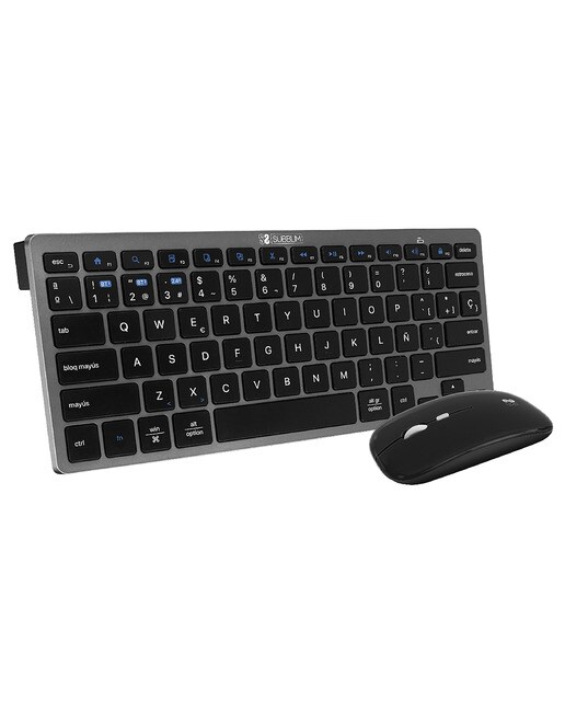 Combo de teclado y ratón inalámbricos Subblim Multidispositivo negro Gris / Negro-1