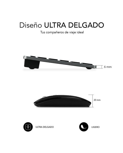 Combo de teclado y ratón inalámbricos Subblim Multidispositivo negro Gris / Negro-5