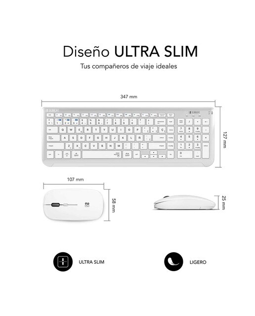 Combo de teclado con ratón inalámbrico Subblim Dual Prestige Gris / Negro-3
