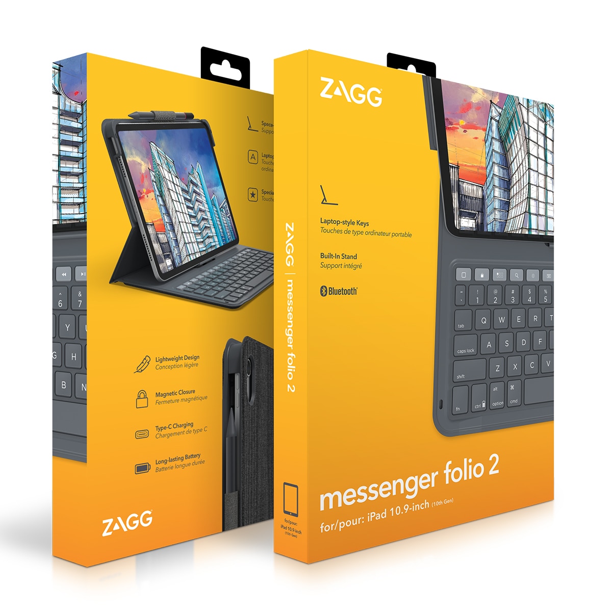 Funda con teclado Zagg Messenger Folio 2 para iPad 10,9 (10ª Gen.) Gris-4