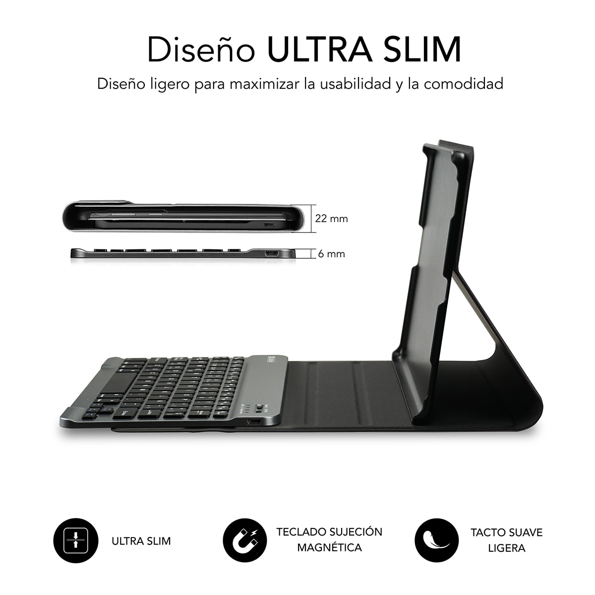 Funda con teclado Subblim KeyTab Pro BT para Samsung Galaxy Tab A9+ 11" (2023) Negro-4
