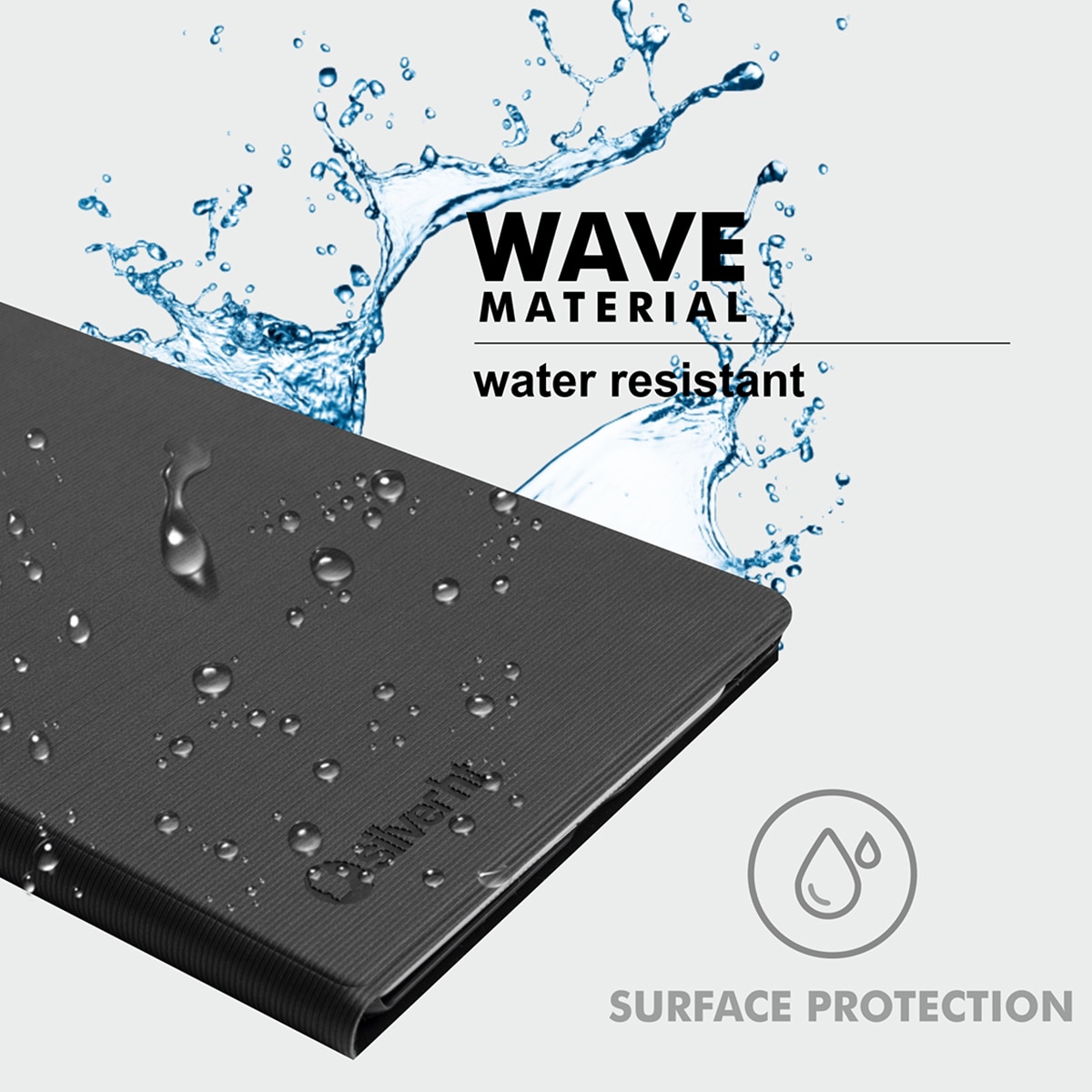 Funda SilverHT Wave Blue con teclado Bluetooth para tablet Samsung Galaxy TAB A11+ / TAB A9+ 11" (2023) Azul-4