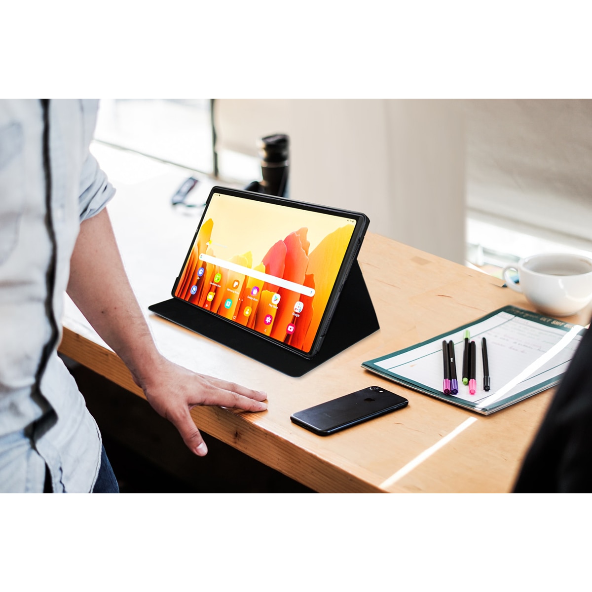 Funda SilverHT Wave Red con teclado Bluetooth para tablet Samsung Galaxy TAB A11+ / A9+ 11" (2023) Rojo-9