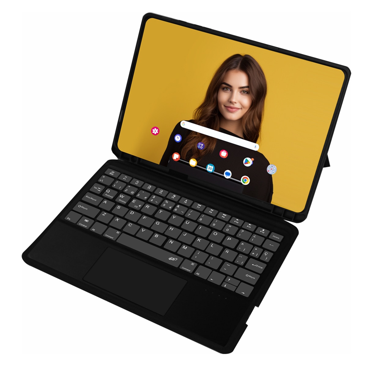 Funda SilverHT Wave Black con teclado magnético Bluetooth para tablet Samsung Galaxy TAB A11+ / TAB A9+ 11" (2023) Negro-4
