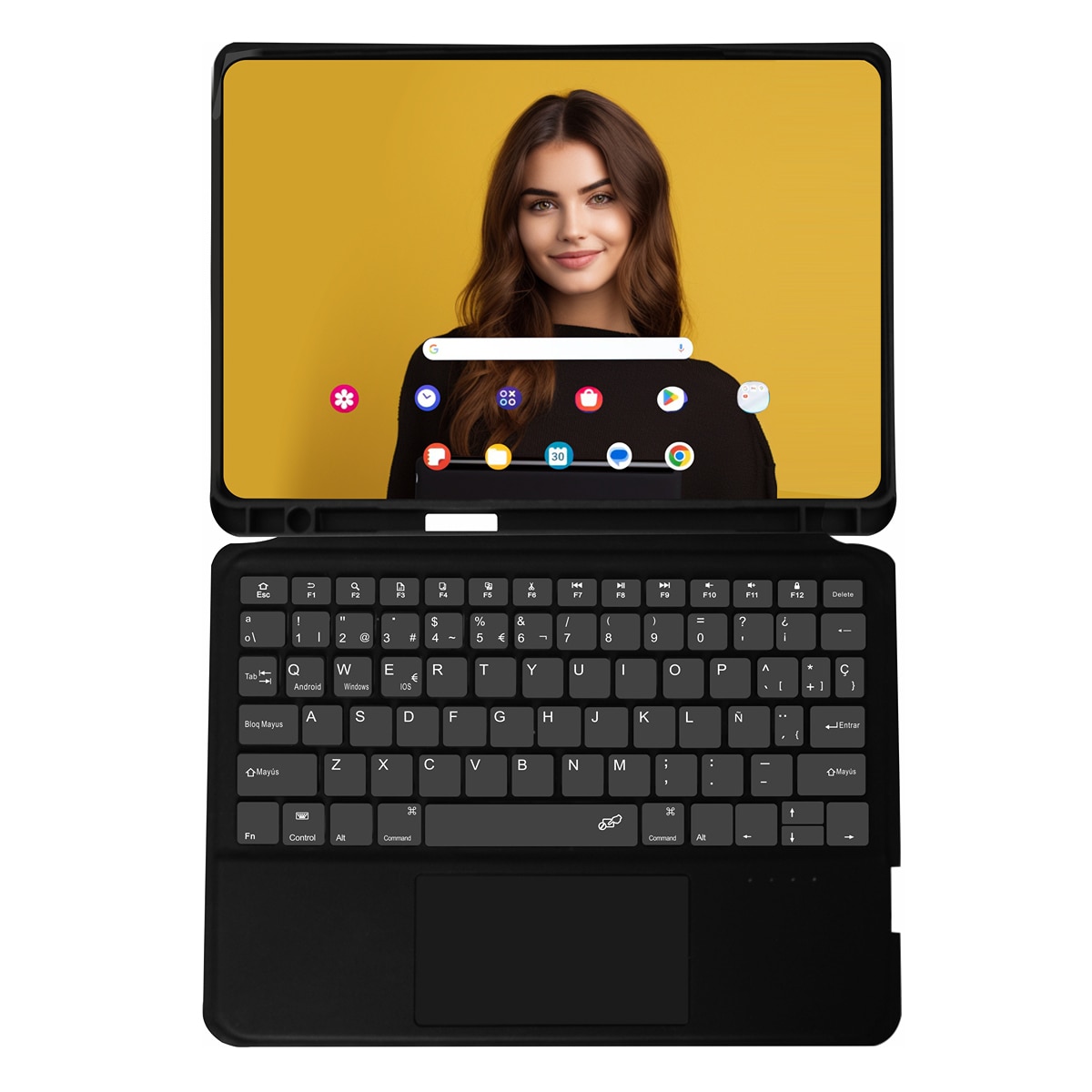 Funda SilverHT Wave Black con teclado magnético Bluetooth para tablet Samsung Galaxy TAB A11+ / TAB A9+ 11" (2023) Negro-6