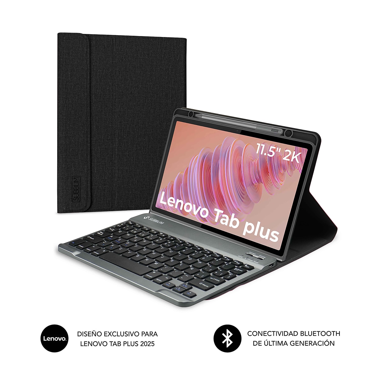 Funda con teclado Subblim KeyTab Pro BT para Lenovo Tab Plus 11,5? (2025) Negro-2