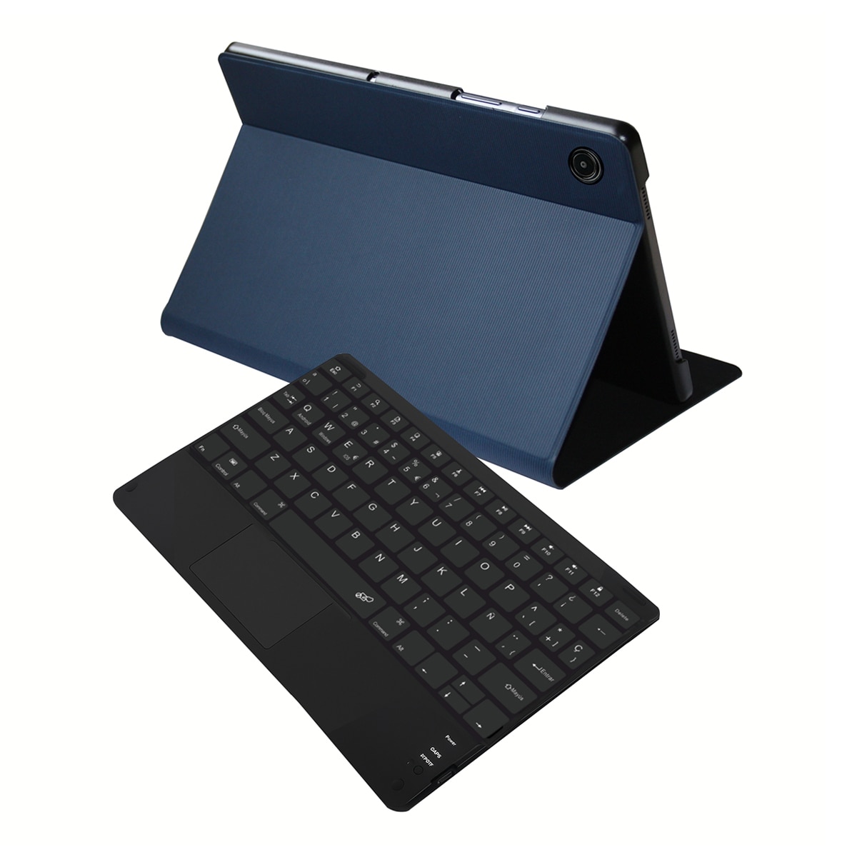 Funda tablet - Silver HT Tab A11+, Para Samsung Galaxy Incluye Teclado, Multiángulo, Water Resistant, Azul