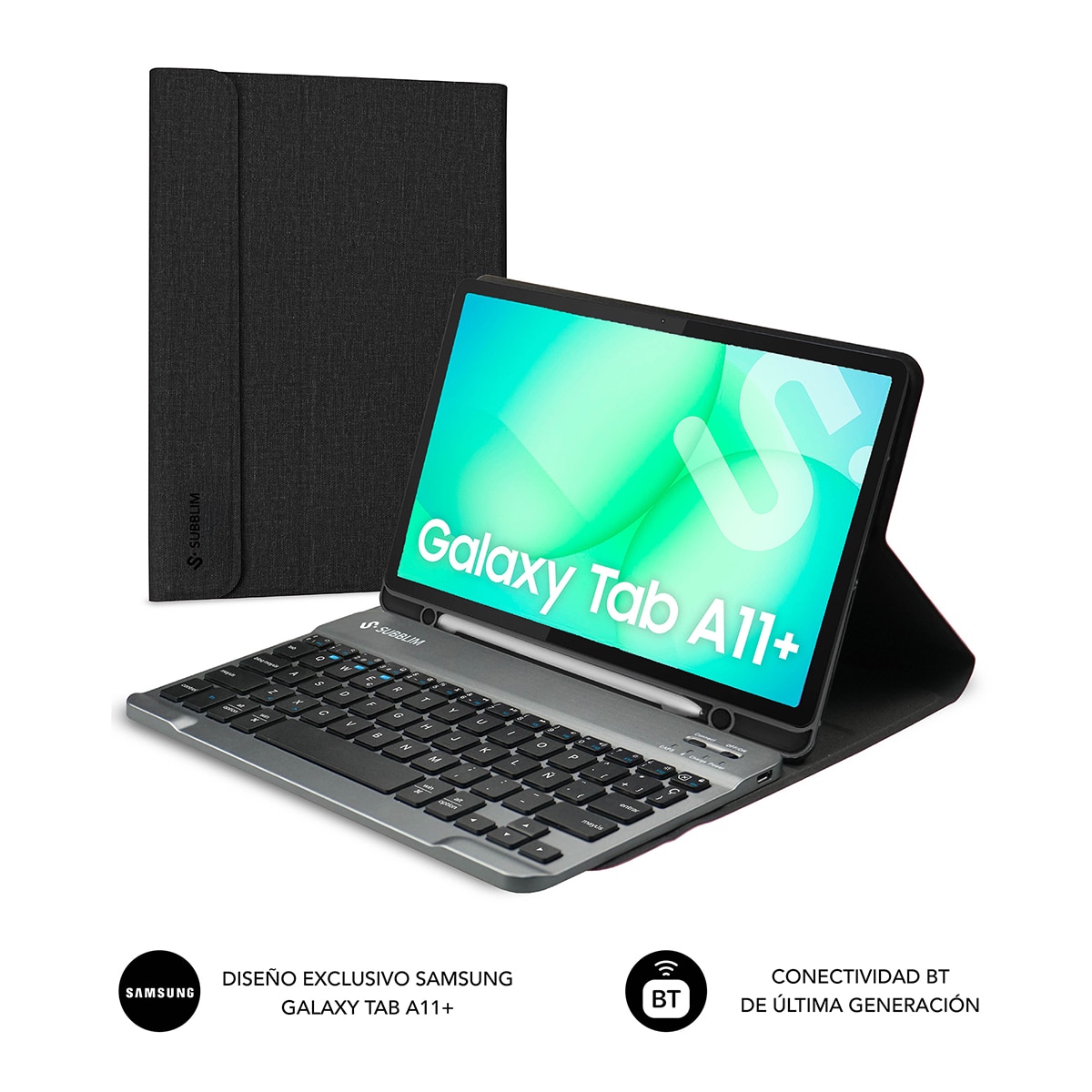 Funda con teclado Subblim KeyTab Pro BT para Samsung Galaxy Tab A11+ Negro-2
